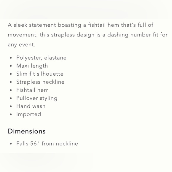 NWT Strapless Fishtail Maxi Dress - Picture 4 of 4